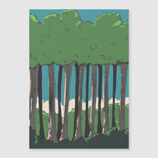 Japanischer Wald Magnetkarte (Vorderseite)