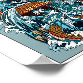 Japanischer Wasserdrache. Abbildung Poster (Ecke)