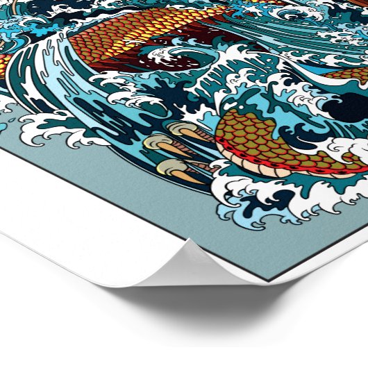 Japanischer Wasserdrache. Abbildung Poster (Ecke)
