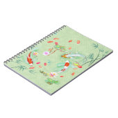 Japanischer Wassergarten auf einem hellgrünen Note Notizblock (Linke Seite)