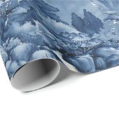 Japanischer Wassergarten in einem blauen weißen Po Geschenkpapier (Rolleneckpunkt)