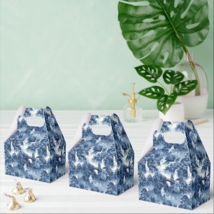 Japanischer Wassergarten in einem blauen weißen Po Geschenkschachtel