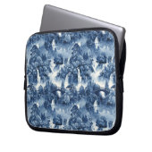 Japanischer Wassergarten in einem blauen weißen Po Laptopschutzhülle (Vorderseite Links)