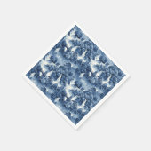 Japanischer Wassergarten in einem blauen weißen Po Serviette (Ecke)