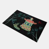 Japanischer Wassergarten Temple Door Mat Fußmatte (Schrägansicht)