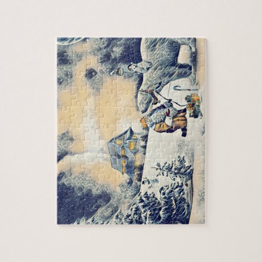 Japanischer Wave Artwork Santa Claus Polar Bär Puzzle (Vertikal)