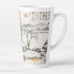 Japanischer Weidenbaum-Latte-Mug Vintage-Asiatis Milchtasse