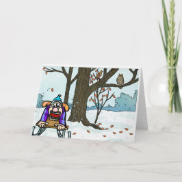 Japanischer Weihnachtsschnee - Schlitten und Vögel Feiertagskarte