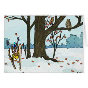 Japanischer Weihnachtsschnee Ski & Vögel