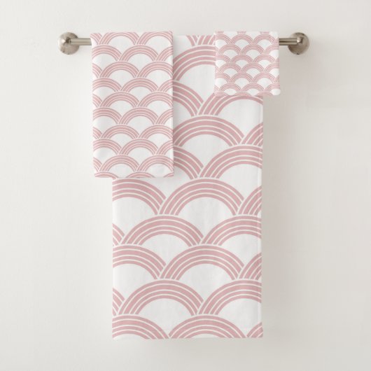 Japanischer Wellenblush-Glam #1 Badhandtuch Set (Insitu)