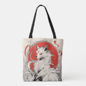 Japanischer White Kitsune Fuchs Tasche (Rückseite)