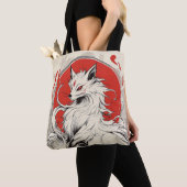 Japanischer White Kitsune Fuchs Tasche (Von Nahem)