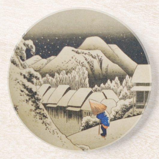Japanischer Winter 1:2 Getränkeuntersetzer (Vorne)