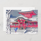 Japanischer Winter Feiertagspostkarte (Vorne/Hinten)