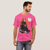 Japanischer Wolf Ninja Japanischer Charakter Coole T-Shirt (Vorne ganz)