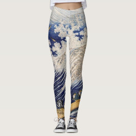 JAPANISCHER WOODBLOCK DRUCK der Leggings