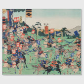 JAPANISCHER WOODBLOCK DRUCK DES BATTLE WRAPPING PA GESCHENKPAPIER (Flach)