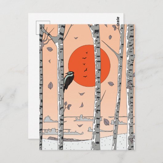 Japanischer Woodpecker Postkarte (Vorne/Hinten)
