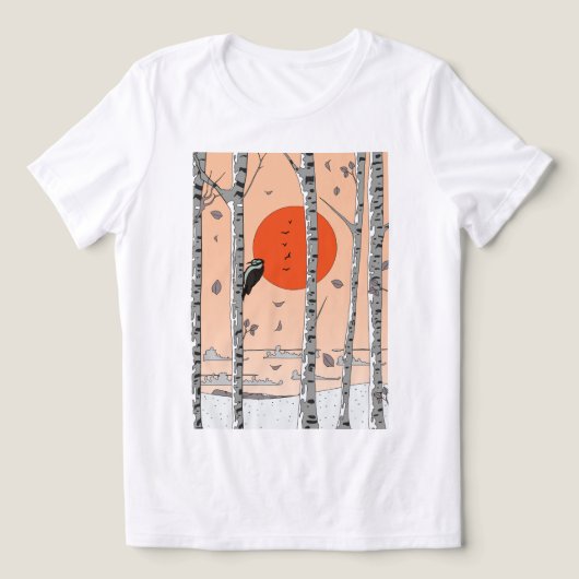 Japanischer Woodpecker Tri-Blend Shirt (Design Vorderseite)