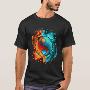 Japanischer Yin Yang Koi Karpfen Nishikigoi Fisch T-Shirt