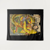 Japanischer Zauberer, der ein Sturmdrachenband her Wandteppich (Vorderseite (Horizontal))