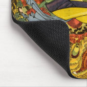 Japanischer Zauberer, der einen Sturmdrachen herau Mousepad (Ecke)