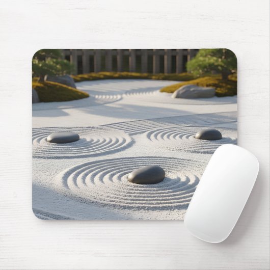 Japanischer Zen-Garten Sand Kunst Meditation Mousepad (Mit Mouse)