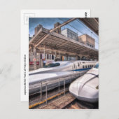 Japanischer Zug am Bahnhof Tokio Postkarte (Vorne/Hinten)