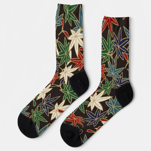 Japanisches Ahornblatt Socken (Linkes Detail)