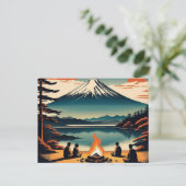 Japanisches AI Mt Fuji Camping Feiertagspostkarte (Stehend Vorderseite)