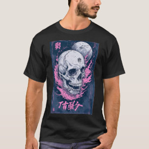 Japanisches Anime Emo Gothic Totenkopf Sensenmann T-Shirt