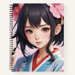 Japanisches Anime Girl Spiral Notebook Notizblock