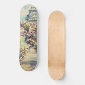 Japanisches Anime-Mädchen Japan Kirschblüte Skateboard (Vorderseite)