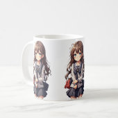 Japanisches Anime School Girl Kaffeetasse (Vorderseite Links)
