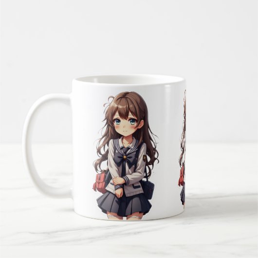 Japanisches Anime School Girl Kaffeetasse (Links)