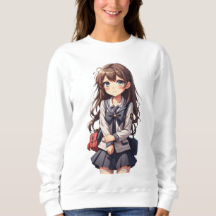 Japanisches Anime School Girl Sweatshirt