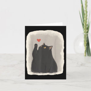 Japanisches Anime Süße Katze Herz Kawaii Schwarze  Karte