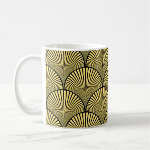 Japanisches Art Deco: Schwarzes Golddesign Kaffeetasse