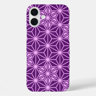 Japanisches Asanoha-Muster - Amethyst lila iPhone 16 Plus Hülle