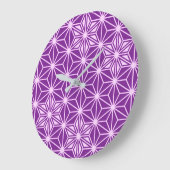 Japanisches Asanoha-Muster - Amethyst lila Große Wanduhr (Winkel)