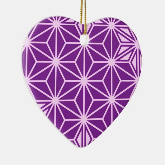 Japanisches Asanoha-Muster - Amethyst lila Keramik Ornament (Rechts)