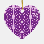 Japanisches Asanoha-Muster - Amethyst lila Keramik Ornament (Vorne)