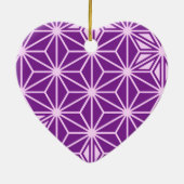 Japanisches Asanoha-Muster - Amethyst lila Keramik Ornament (Hinten)