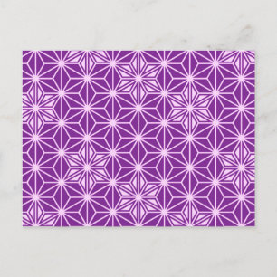 Japanisches Asanoha-Muster - Amethyst lila Postkarte
