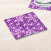 Japanisches Asanoha-Muster - Amethyst lila Rechteckiger Pappuntersetzer (angewinkelt)