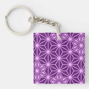 Japanisches Asanoha-Muster - Amethyst lila Schlüsselanhänger
