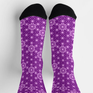 Japanisches Asanoha-Muster, Amethyst Lila Socken