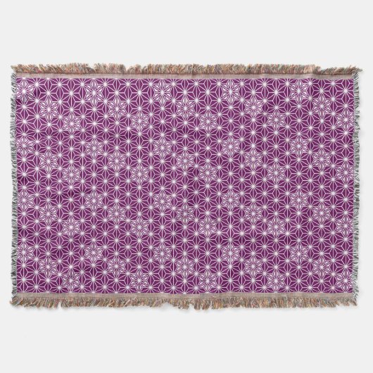 Japanisches Asanoha-Muster - Auberginen-lila Decke (Vorderseite)