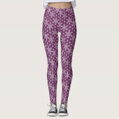 Japanisches Asanoha-Muster - Auberginen-lila Leggings (Vorderseite)