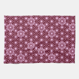 Japanisches Asanoha-Muster - Bordeaux Handtuch